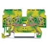 Wago 870-837 4 vezetékes földelősorkapocs, 2,5 mm², oldalsó jelölőnyílások, DIN 35 x 15 és DIN 35 x 7,5 sínhez, CAGE CLAMP®, zöld-sárga