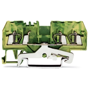 Wago 280-687 3 vezetékes földelősorkapocs, 2,5 mm², középső jelölés, DIN 35 x 15 és DIN 35 x 7,5 sínhez, CAGE CLAMP®, zöld-sárga