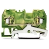 Wago 280-907 2 vezetékes földelősorkapocs, 2,5 mm², középső jelölés, DIN 35 x 15 és DIN 35 x 7,5 sínhez, CAGE CLAMP®, zöld-sárga