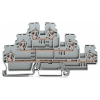 Wago 870-551 háromemeletes átmenő sorkapocs, L/L/L, 2,5 mm², CAGE CLAMP®, DIN 35 × 15 és 35 × 7,5 sínhez, szürke
