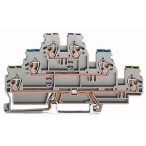   WAGO 870-577 Háromemeletes sorkapocsFöld vez/átmenő/átmenő sorkapocs, szürke