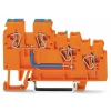 Wago 270-564 3 vezetékes érzékelő betápsorkapocs, Belső közösítés, 9 A, színjelölt vezetőbemenettel, 2,5 mm², CAGE CLAMP®, narancssárga