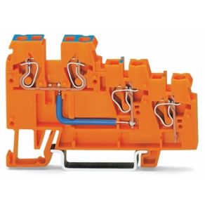 Wago 270-564 3 vezetékes érzékelő betápsorkapocs, Belső közösítés, 9 A, színjelölt vezetőbemenettel, 2,5 mm², CAGE CLAMP®, narancssárga