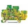 Wago 870-107 2 vezeték/2 tűs kétemeletes dugaszolható földelősorkapocs, 2,5 mm², PE, belső közösítés, CAGE CLAMP, zöld-sárga