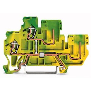   WAGO 870-107 2 vezeték/2 tűs, emeletes sorkapocs2 vezeték/2 tű földelő dugaszolható sork, zöld-sárga