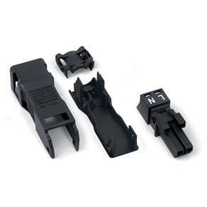 Wago 890-102 WINSTA® MINI csatlakozóaljzat tehermentesítő házzal, 2 pólusú, A kódolás, 1,5 mm², 16 A, fekete
