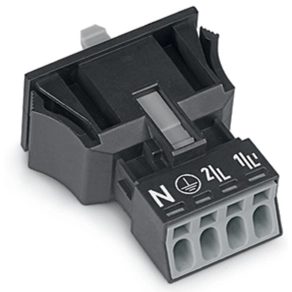 Wago 890-704 WINSTA® MINI bepattintható aljzat, 4 pólusú, A kódolású, 1,5 mm², fekete