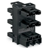 Wago 770-608 WINSTA® MIDI 5 utas elosztócsatlakozó, 3 pólusú, A kódolású, 1 bemenet, 5 kimenet mindkét oldalon, fekete