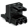 Wago 770-633 WINSTA® MIDI H-elosztócsatlakozó, 3 pólusú, A kódolás, 1 bemenet és 2 kimenet, 2 reteszelőkar, 25 A, fekete