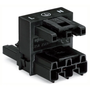 Wago 770-633 WINSTA® MIDI H-elosztócsatlakozó, 3 pólusú, A kódolás, 1 bemenet és 2 kimenet, 2 reteszelőkar, 25 A, fekete