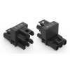 Wago 770-636 WINSTA® MIDI H-elosztócsatlakozó, 3 pólusú, A kódolás, 1 bemenet és 2 kimenet, kimenetek egy oldalon, 3 reteszelőkar, szabadon vezetett kábelekhez, 25 A, fekete