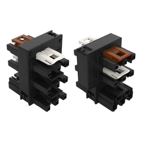 Wago 770-637 WINSTA® MIDI elosztócsatlakozó kapcsolókhoz, 3 pólusú, A/S kódolás, 1 bemenet, 5 kimenet, 25 A, fekete