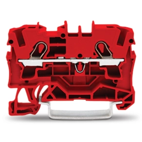 Wago 2004-1203 2 vezetékes átmenő sorkapocs, 4 mm², Push-in CAGE CLAMP®, Ex e II, oldalsó és középső jelölés, DIN 35 x 15 és 35 x 7,5 sínhez, piros