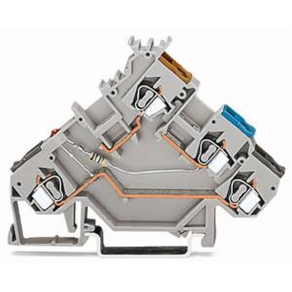   WAGO 280-560/281-434 3 vezetékes érzékelő sorkapocsLED (piros) PNP (pozitív logikás) kapcs. szenz.-hoz, szürke