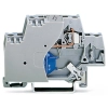 Wago 280-502/281-582 Alkatrész-sorkapocs, kétemeletes, véglappal, varisztorral, DIN 35 x 15 és DIN 35 x 7,5 sínhez, 2,5 mm², CAGE CLAMP®, szürke