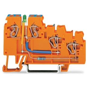 Wago 270-564/281-483 3 vezetékes érzékelő betápsorkapocs, LED (zöld), 2,5 mm², CAGE CLAMP®, narancssárga