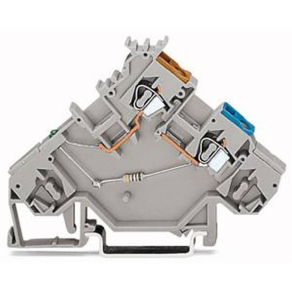   WAGO 280-564/281-483 3 vezetékes érzékelő betápsorkapocsLED (zöld) PNP (pozitív logikás) kapcs. szenz.-hoz, szürke