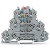 Wago 2002-3221/1000-413 háromemeletes alkatrész-sorkapocs, piros LED-del, 24 V DC, 2,5 mm², Push-in CAGE CLAMP®, DIN 35 sínhez, szürke