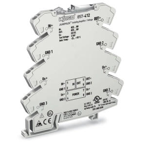 Wago 857-412 leválasztó erősítő, feszültségjelbemenet és feszültségjelkimenet, 24 V DC, 6 mm széles, 2,5 mm²