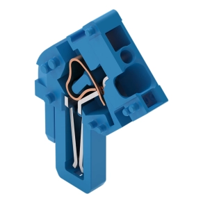 Wago 769-513/000-006 döntött középmodul 1 vezetékes anyacsatlakozóhoz, 4 mm², 5 mm, CAGE CLAMP, kódolólábakkal, kék