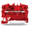 Wago 2001-1203 2 vezetékes átmenő sorkapocs, 1,5 mm², Push-in CAGE CLAMP®, DIN 35 x 15/7,5 sínhez, oldalsó és középső jelölés, Ex e II alkalmazásokhoz, piros