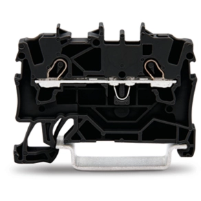 Wago 2001-1205 2 vezetékes átmenő sorkapocs, 1,5 mm², Push-in CAGE CLAMP, Ex e II, oldalsó/középső jelölés, DIN 35 × 15 és 35 × 7,5, fekete