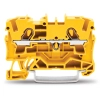 Wago 2004-1206 2 vezetékes átmenő sorkapocs, 4 mm², Push-in CAGE CLAMP®, Ex e II, oldalsó és középső jelölés, DIN 35 x 15 és 35 x 7,5 sínhez, sárga