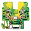 Wago 870-917 2 vezetékes földelősorkapocs, 2,5 mm², oldalsó jelölőnyílások, DIN-15-ös sínre, CAGE CLAMP®, zöld-sárga
