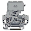Wago 281-611 2 vezetékes biztosító-sorkapocs, kifordítható biztosítótartóval, 5 x 20 mm miniatűr biztosíték (metrikus), biztosítékkiolvadás jelzés nélkül, DIN 35 x 15 és DIN 35 x 7,5 sínhez, 4 mm², CAGE CLAMP®, szürke