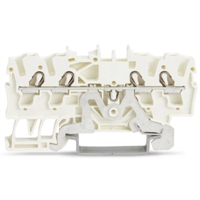 Wago 2002-1408 4 vezetékes árnyékoló sorkapocs, 2,5 mm², oldalsó és középső jelölés, DIN 35 x 15 és DIN 35 x 7,5 sínhez, Push-in CAGE CLAMP®, fehér