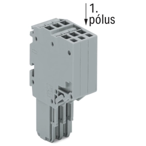 Wago 2020-206 2 vezetékes anyacsatlakozó, 6 pólusú, 1,5 mm², 3,5 mm, Push-in CAGE CLAMP, szürke