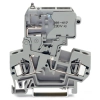 Wago 281-611/281-418 2 vezetékes biztosító-sorkapocs, kifordítható biztosítótartóval, 5 x 20 mm miniatűr biztosíték (metrikus), biztosíték állapotvisszajelzés neonlámpával, 120 V, DIN 35 x 15 és DIN 35 x 7,5 sínhez, 4 mm², CAGE CLAMP®, szürke