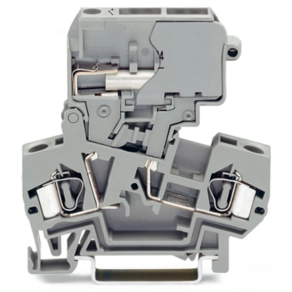 Wago 281-624 2 vezetékes bontható sorkapocs, DIN 35 x 15 és DIN 35 x 7,5 sínhez, 4 mm², CAGE CLAMP®, szürke