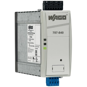 Wago 787-840 Pro kapcsolóüzemű tápegység, 3 fázisú, 24 V DC, 10 A, TopBoost és PowerBoost, DC OK kontaktus, 2,5 mm²