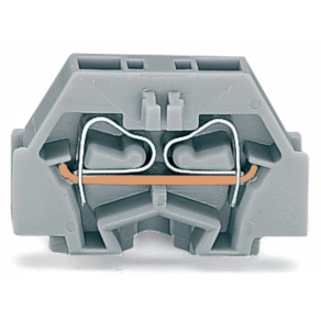 Wago 260-321 helytakarékos zárósorkapocs, 2 vezetékes, 1 pólusú, 1,5 mm², CAGE CLAMP®, nyomógomb és kiálló bepattintható láb nélkül, bepattintható lábas kapocssávokhoz, szürke