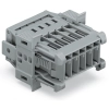 Wago 769-604/006-000 1 vezetékes apacsatlakozó, 4 pólusú, 4 mm², 5 mm, CAGE CLAMP, bepattintható peremmel, szürke