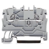 Wago 2000-1204 2 vezetékes átmenő sorkapocs, 1 mm², Push-in CAGE CLAMP®, Ex e II és Ex i, oldalsó és középső jelölés, DIN 35 x 15 és 35 x 7,5 sínhez, kék