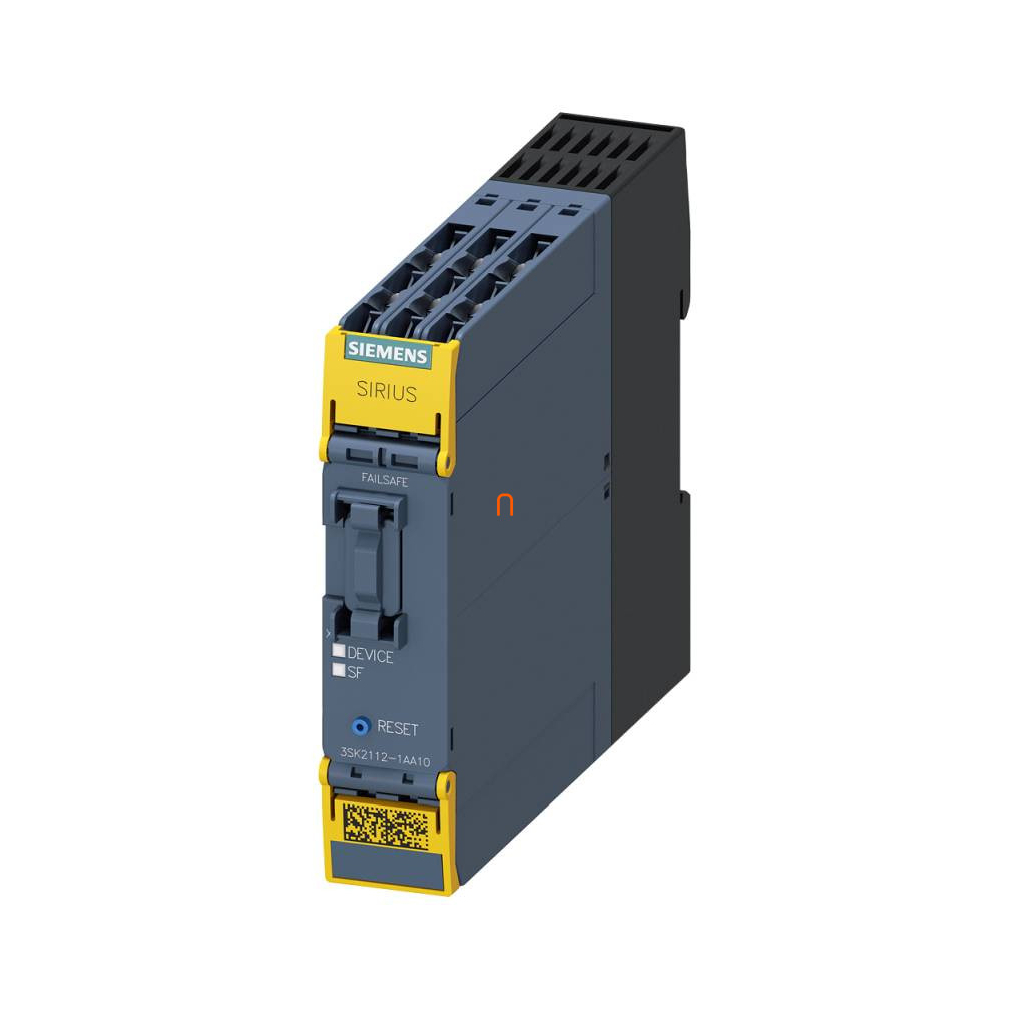 Siemens 3SK2112-1AA10 biztonsági relé, alapegység, 10 F-DI, 2 F-DQ, 1 DQ, 24VAC/DC, csavaros
