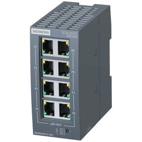   Siemens 6GK5008-0GA10-1AB2 SCALANCE XB008G ipari ethernet switch, 8x10/100/1000 Mbit/s-os csavart érpár portokkal, RJ45 aljzatokkal