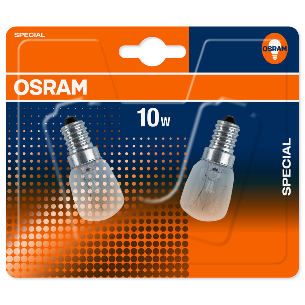 Osram E14 sütőizzó 10W, 30 lm, 2700 K, melegfehér, áttetsző üveg, 2 darabos -Special Oven T25/57