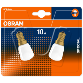   Osram E14 sütőizzó 10W, 30 lm, 2700 K, melegfehér, fehér üveg, 2 darabos -Special Oven T25/57