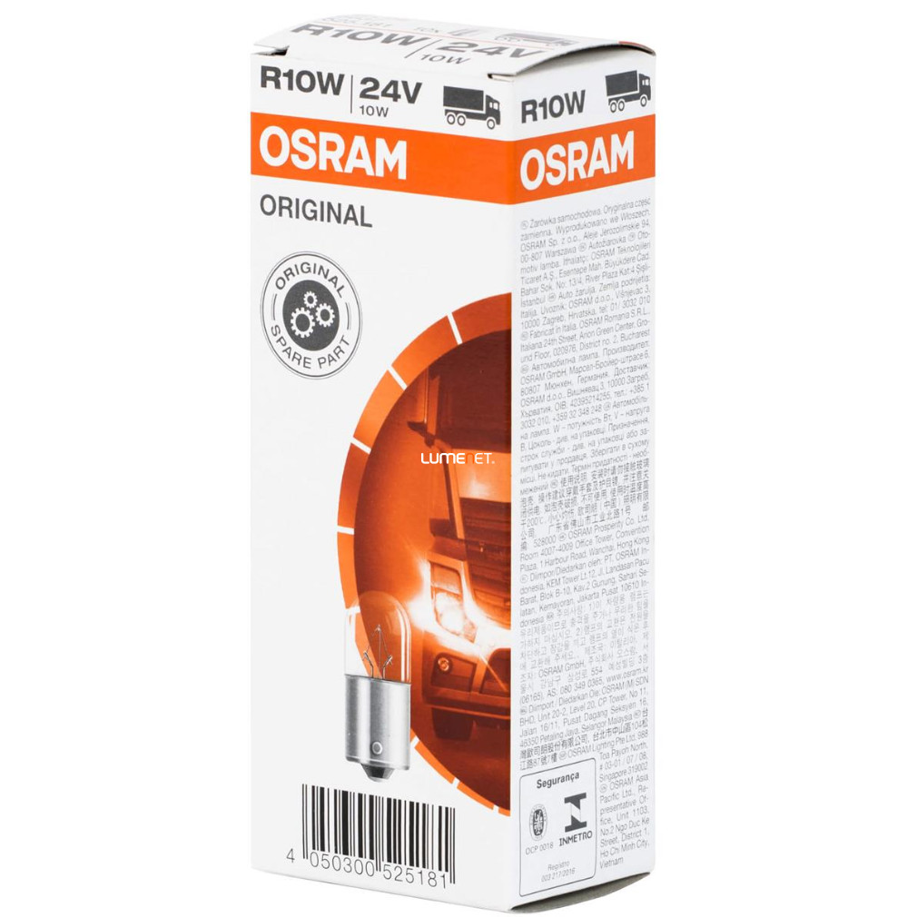 Osram Original Line 5637 R10W 24V jelzőizzó, 10db/csomag