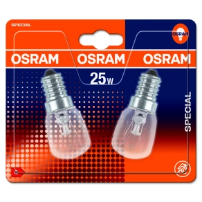   Osram E14 sütőizzó 25W, 140 lm, 2700 K, melegfehér, áttetsző üveg, 2 darabos - Special Oven T26/57