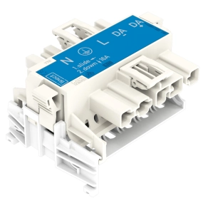 Wago 770-7105 Linect® WINSTA® MIDI T-elosztócsatlakozó, 5 pólusú, I kódolás, 1 bemenet és 2 kimenet, 25 A, kék