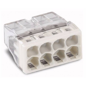   Wago 2273-208 Compact nyolcas tömör vezeték összekötő 8x0,5-2,5 mm2 tömör vezetékhez, átlátszó házban, világosszürke fedéllel