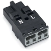 Wago 770-212 WINSTA® MIDI dugó, 2 pólusú, A kódolású, 25 A, fekete