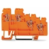 Wago 270-577 3 vezetékes végrehajtó/beavatkozó sorkapocs, színjelölt vezetőbemenettel, 2,5 mm², CAGE CLAMP®, narancssárga