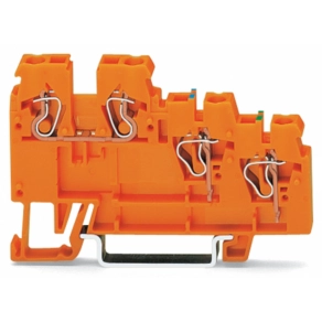 Wago 270-577 3 vezetékes végrehajtó/beavatkozó sorkapocs, színjelölt vezetőbemenettel, 2,5 mm², CAGE CLAMP®, narancssárga