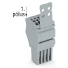 Wago 2020-102/132-000 1 vezetékes anyacsatlakozó, Push-in CAGE CLAMP®, 1,5 mm², 3,5 mm lábtávolság, 2 pólusú, Tehermentesítő lap, szürke