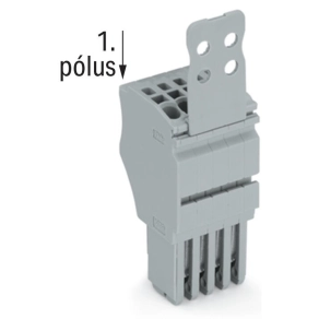 Wago 2020-102/132-000 1 vezetékes anyacsatlakozó, Push-in CAGE CLAMP®, 1,5 mm², 3,5 mm lábtávolság, 2 pólusú, Tehermentesítő lap, szürke